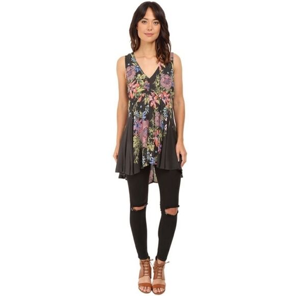 Free People Backyard Floral Tunic Top Dress XS - Picture 3 of 8